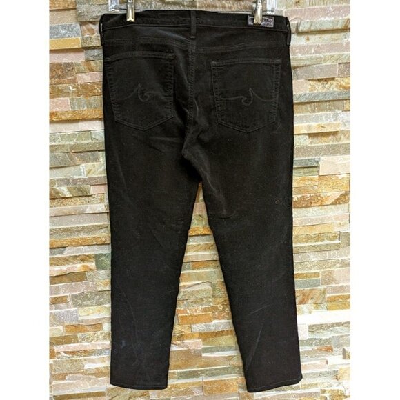 AG ADRIANO GOLDSCHMIED The PRIMA Black Midrise Corduroy Cigarette Pants Womens 3 - Picture 2 of 7